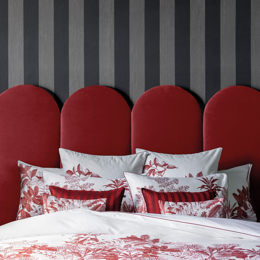 Pillowcase Feuilles en sc&egrave;ne  Red 40X80 100% cotton, , hi-res image number 4