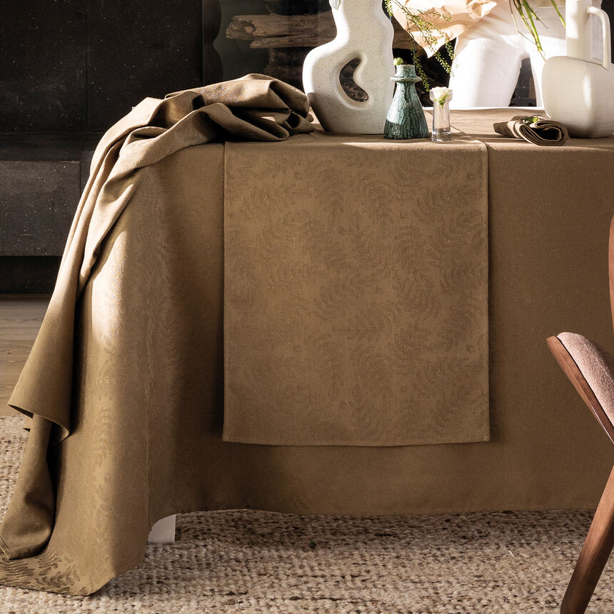 Tablecloth Vegetal mood Green 150x150 100% cotton, , hi-res image number 2