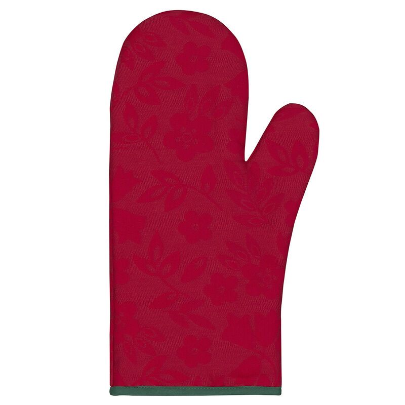 Oven gauntlet Poésie d'hiver Red Unique size 100% cotton, , hi-res image number 0