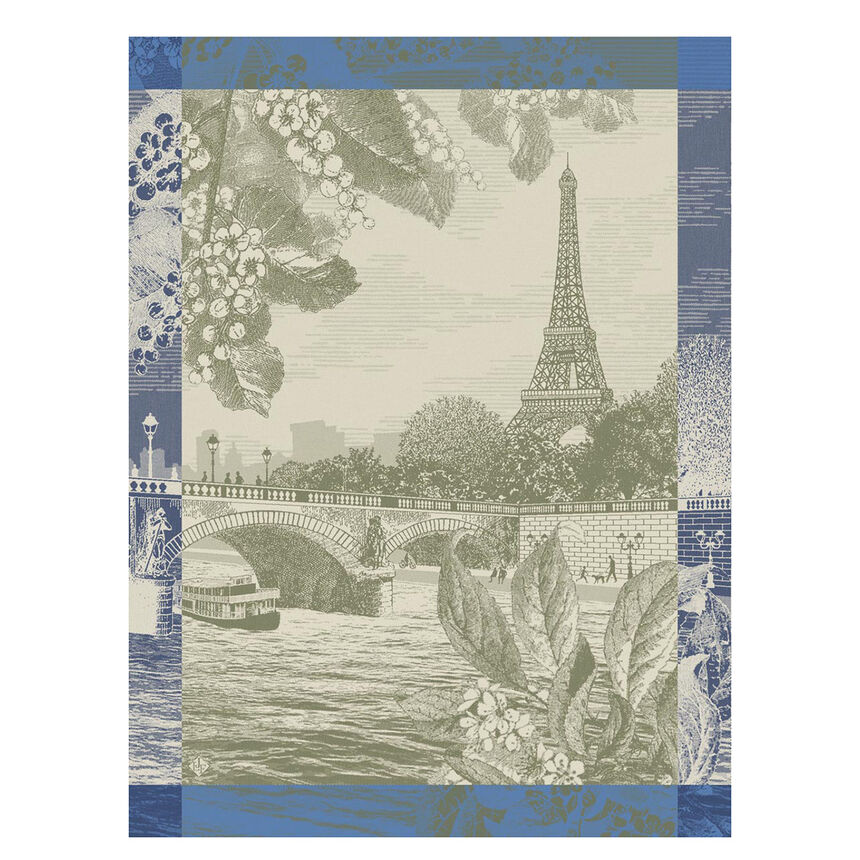 Tea towel Paris sur seine Green 60x80 100% cotton, , hi-res image number 0