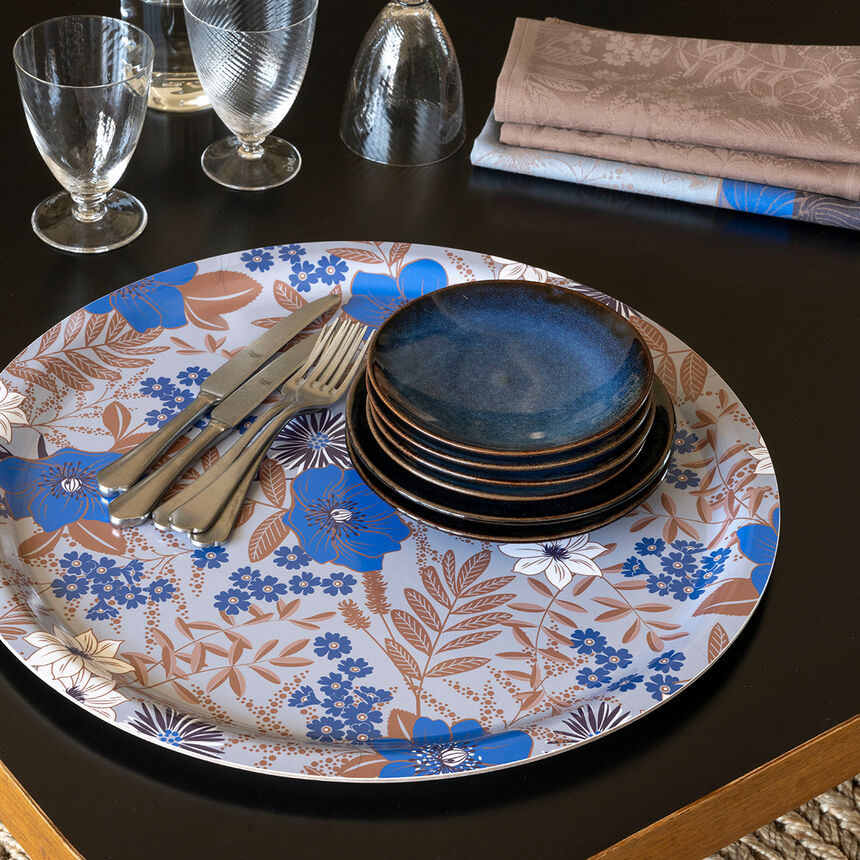 Tray Cottage Blue &Oslash;49 100% Wood, , hi-res