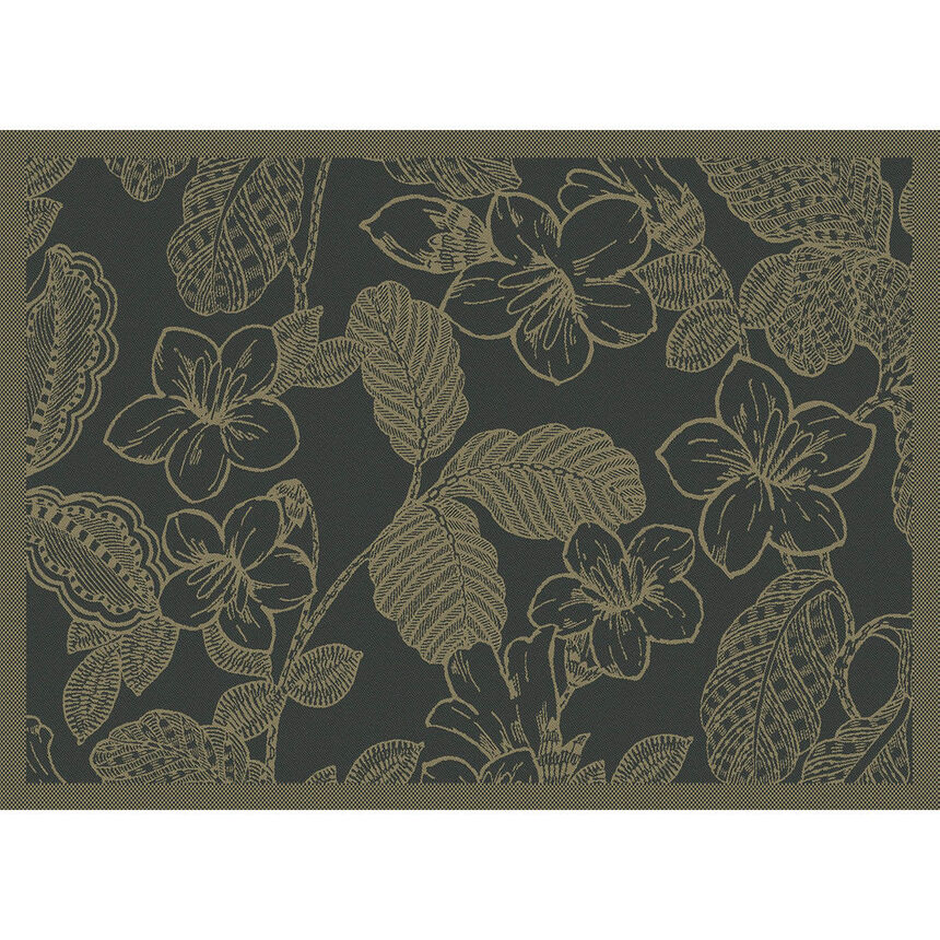 Coated placemat Sulawesi Fleurs Green 50x36 100% cotton, , hi-res image number 2