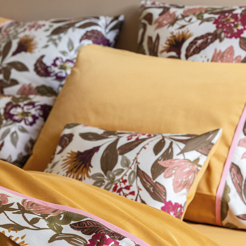 Pillowcase Panache de fleurs  Yellow 40X80 100% cotton, , hi-res image number 5