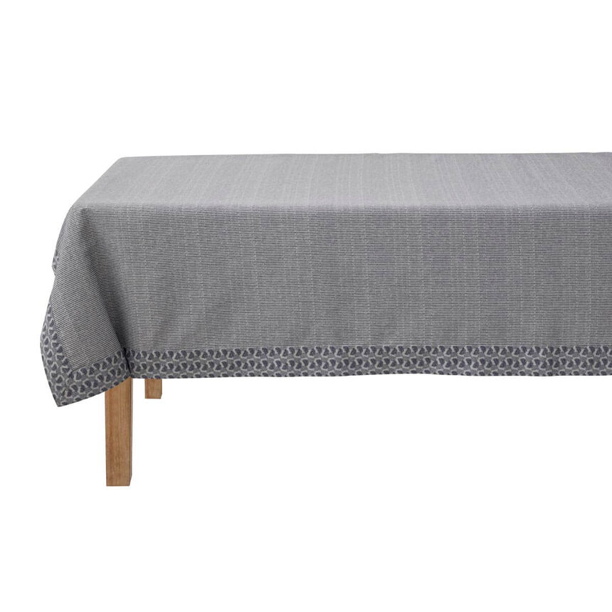 Tablecloth Empreintes Blue 150x150 100% cotton, , hi-res image number 2