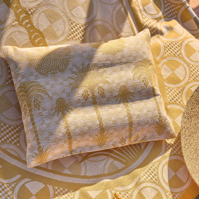 Beach cushion Palmeraie Yellow 32x25 100% cotton, , hi-res