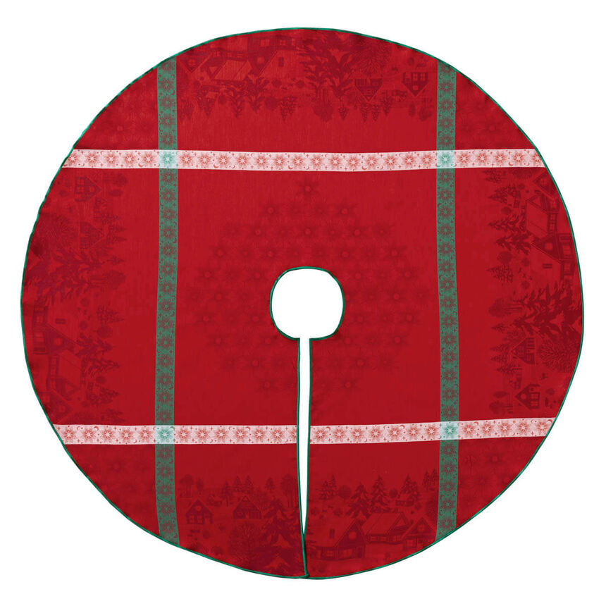 Christmas tree mat Sous les &eacute;toiles Red &Oslash;120 100% cotton, , hi-res image number 1