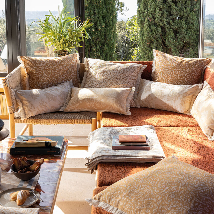 Cushion cover Champ&ecirc;tre Beige 50x50 100% cotton, , hi-res image number 0