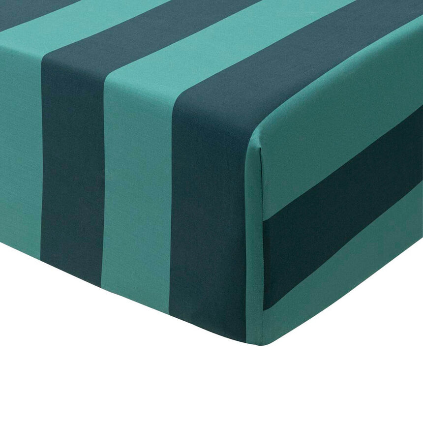 Fitted sheets Vagabonde Green 100X200X35 100% cotton, , hi-res image number 0