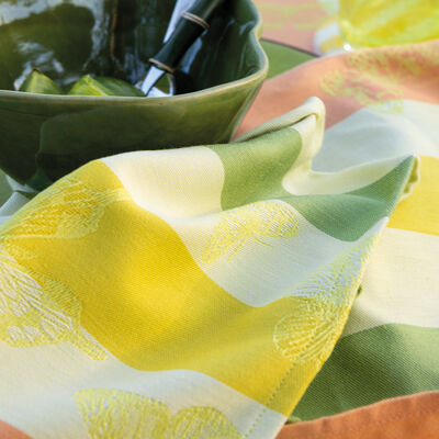 Napkin Bal des papillons Yellow 50x50 100% cotton