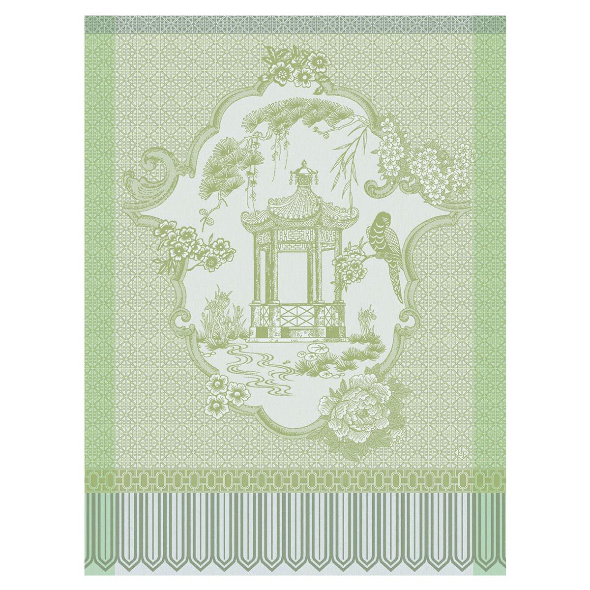 Tea towel Promenade Impériale Green 60x80 100% cotton | Le