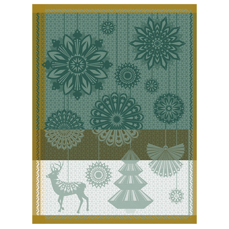 Tea towel Lumières d'étoiles Green 60x80 100% cotton, , hi-res image number 2