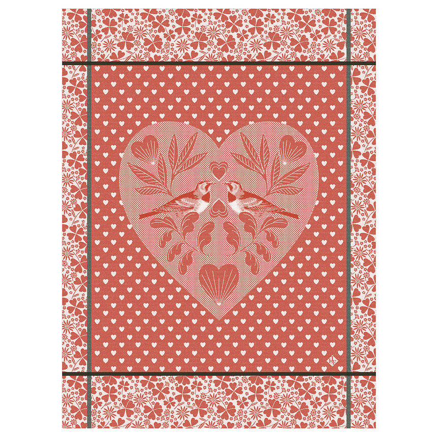 Tea towel Amour Red 60x80 100% cotton, , hi-res image number 1