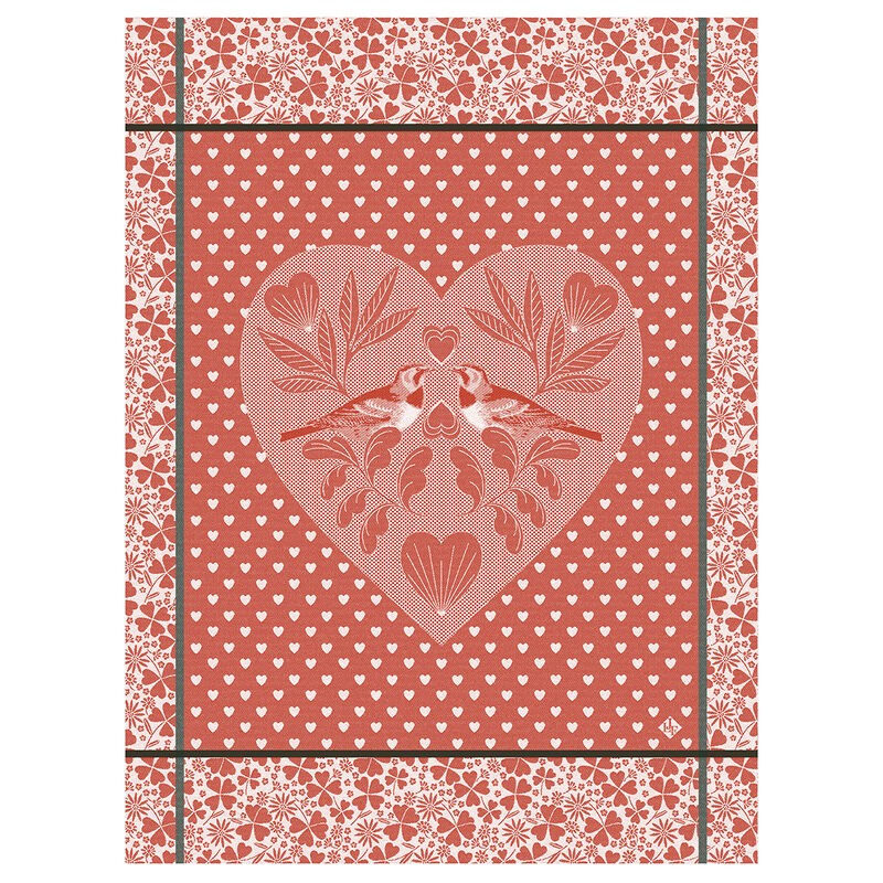 Tea towel Amour Red 60x80 100% cotton, , hi-res image number 1