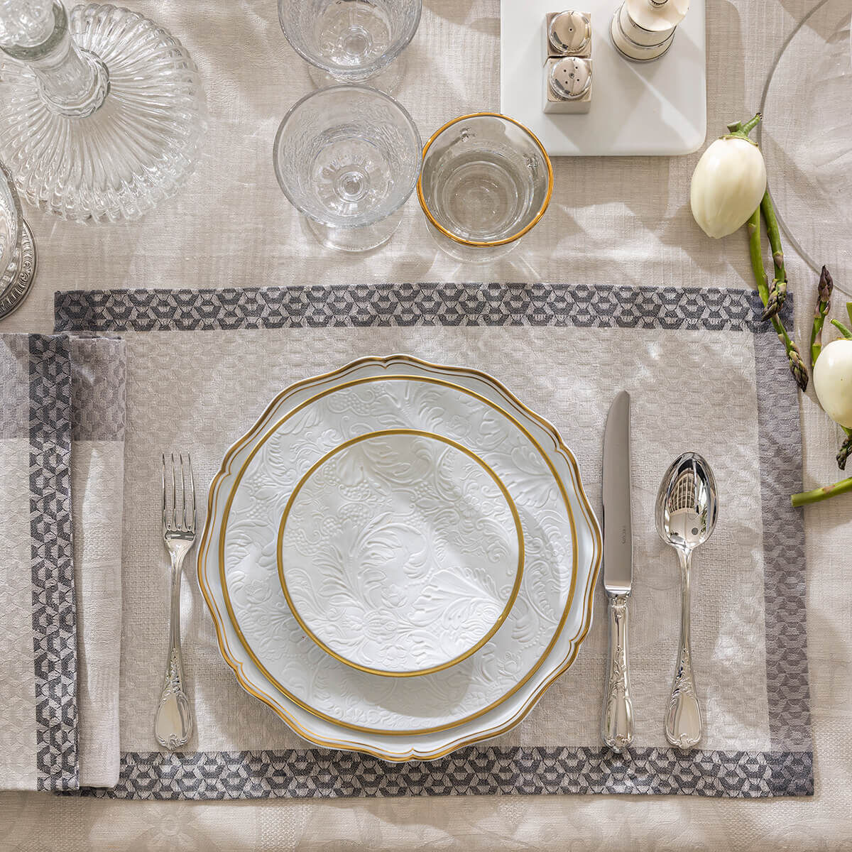 Le Jacquard Français Évasion Céleste Placemats - Travertin (Beige