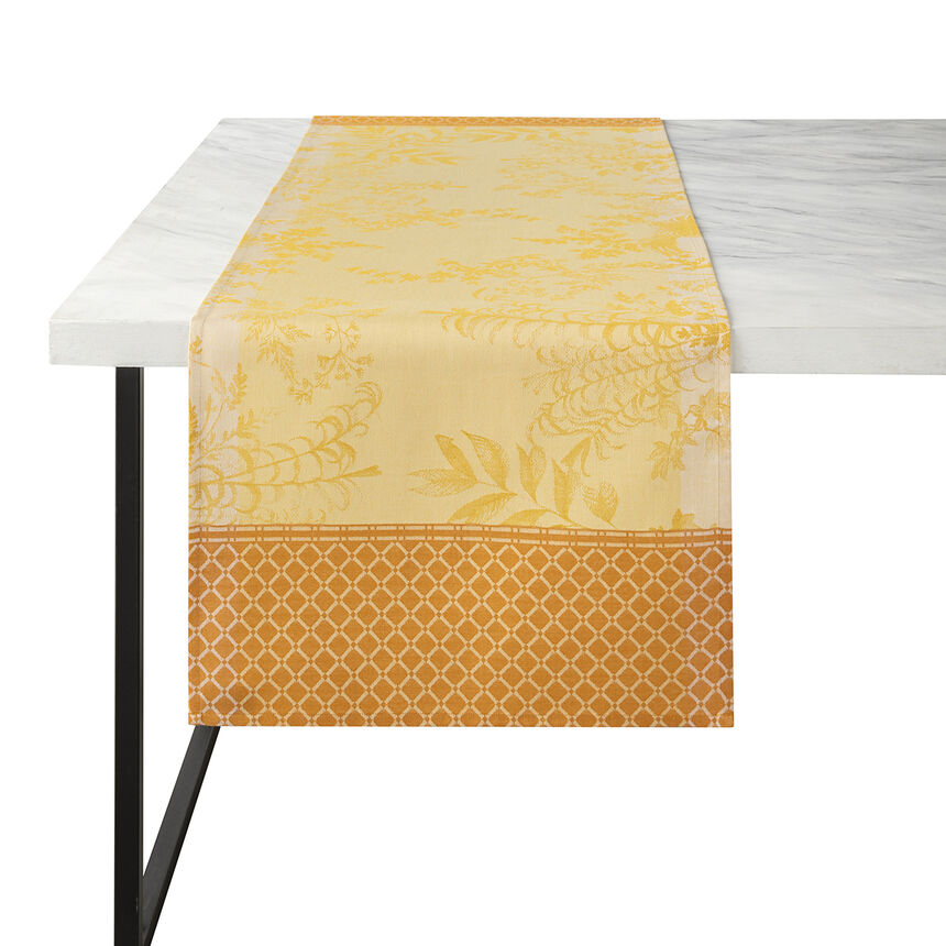 Runner Jardin d'Eden Yellow 50x150 100% cotton, , hi-res image number 1