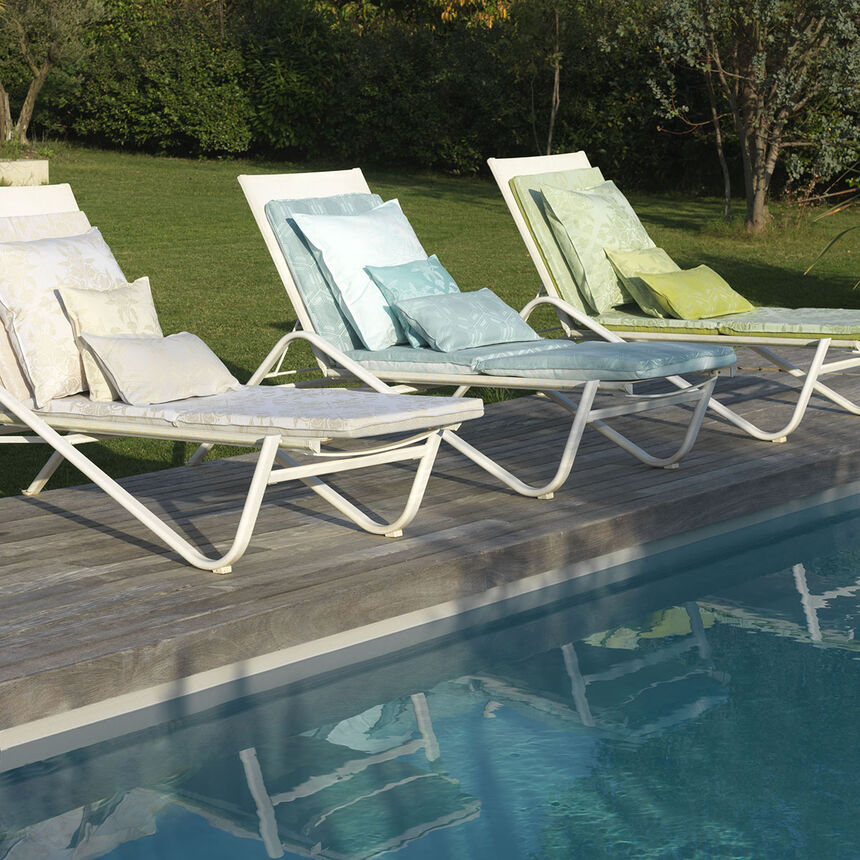 Sun lounger cushion Syracuse Aqua 60x190 Acrylic, , hi-res image number 2