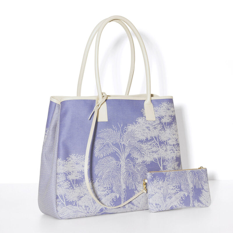 Shoulder bag Paysage Blue 100% cotton, acrylic coating. Garnish: Cattle leather, , hi-res image number 3