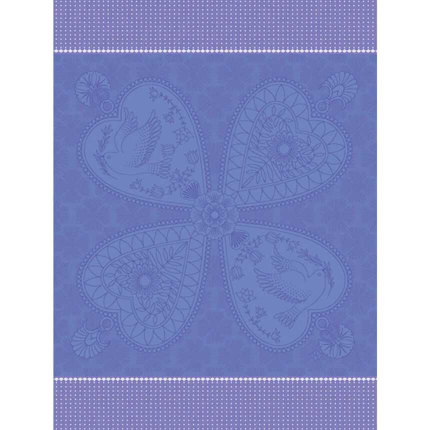 Tea towel Peace & Love Blue 60x80 100% cotton, , hi-res image number 0