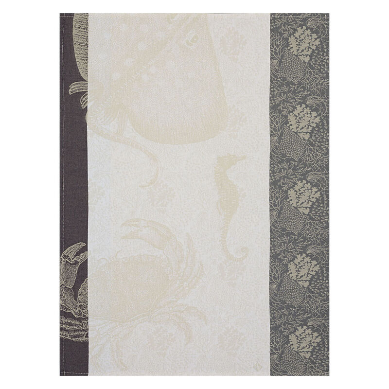 Tea towel Fonds marins crabe Pearl 60x80 100% cotton, , hi-res image number 0