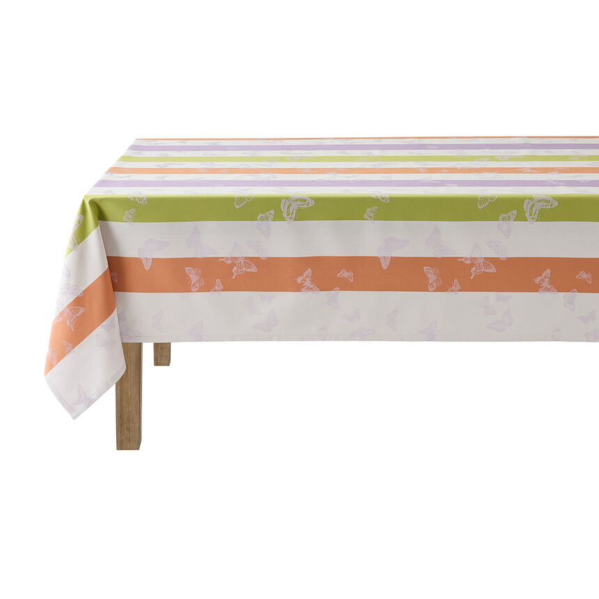 Tablecloth Bal des papillons Purple 175x250 100% cotton, , hi-res image number 1