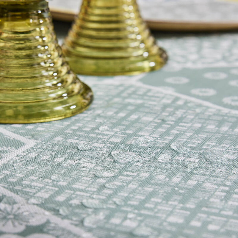 Coated tablecloth Wagara coated Green 150x150 100% cotton, , hi-res image number 5