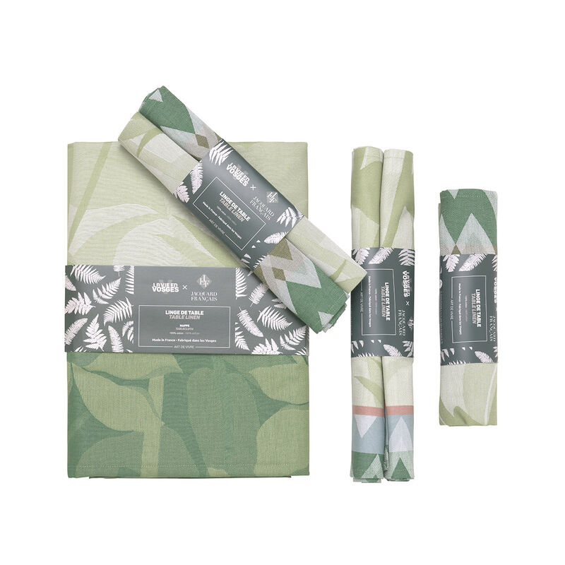 Coated tablecloth La Vie en Vosges Coated Green 175x175 100% cotton, , hi-res image number 2