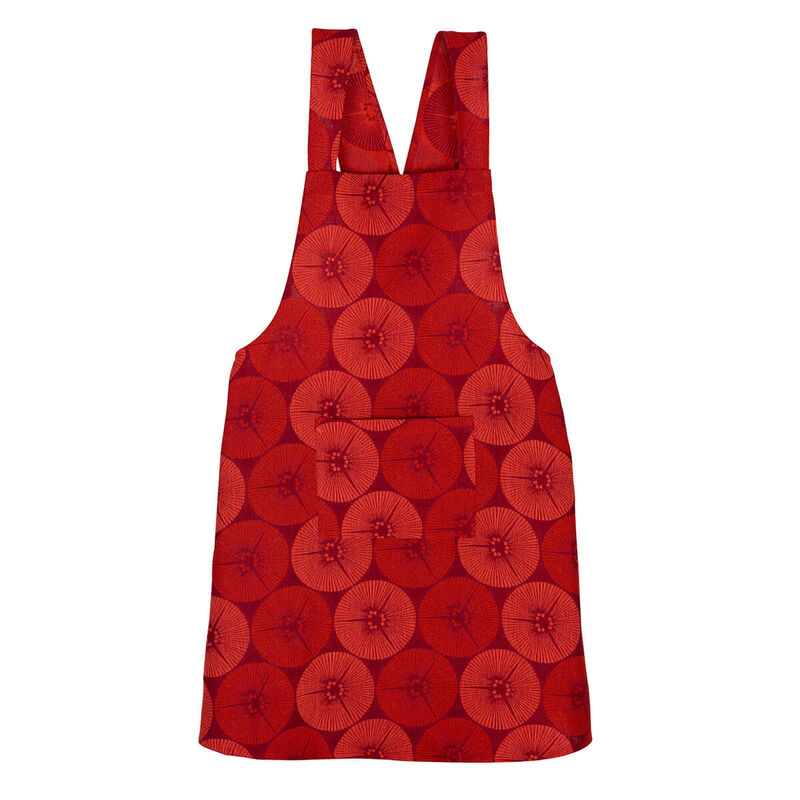 Apron Yukata Red 100% cotton, , hi-res image number 1