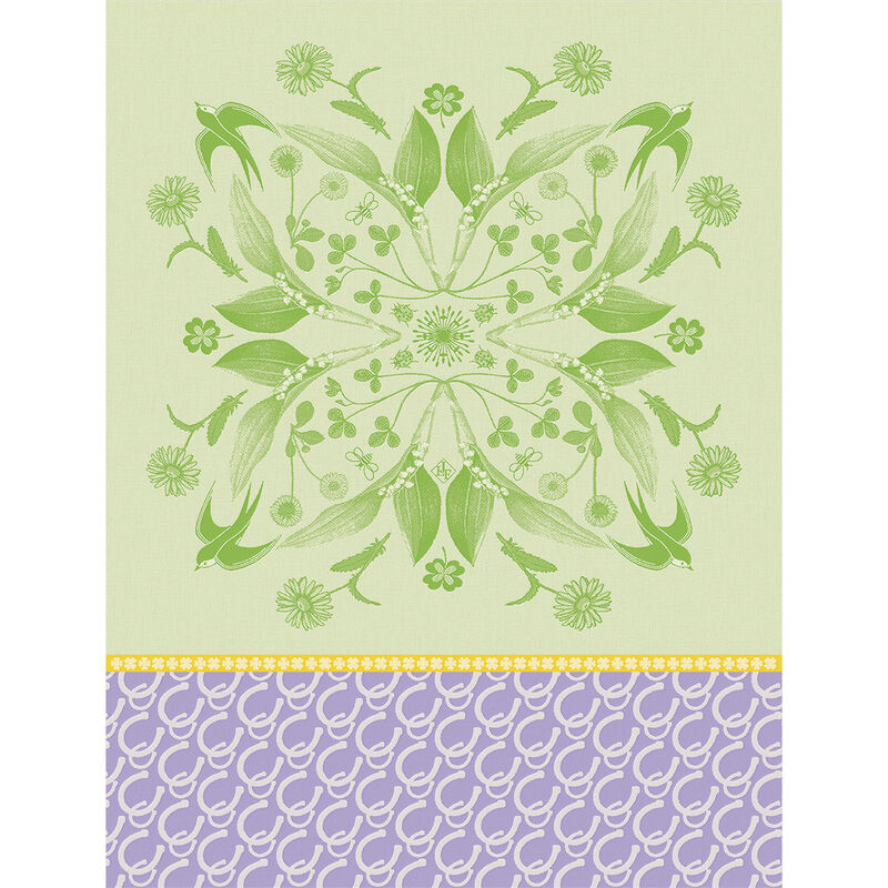 Tea towel Porte bonheur Green 60x80 100% cotton, , hi-res image number 0