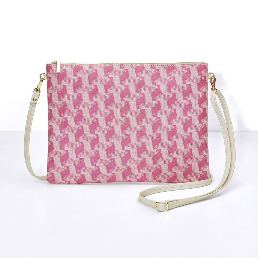 Pouch Picto Pink 28x21 100% cotton, acrylic coating. Garnish: Cattle leather, , hi-res image number 1