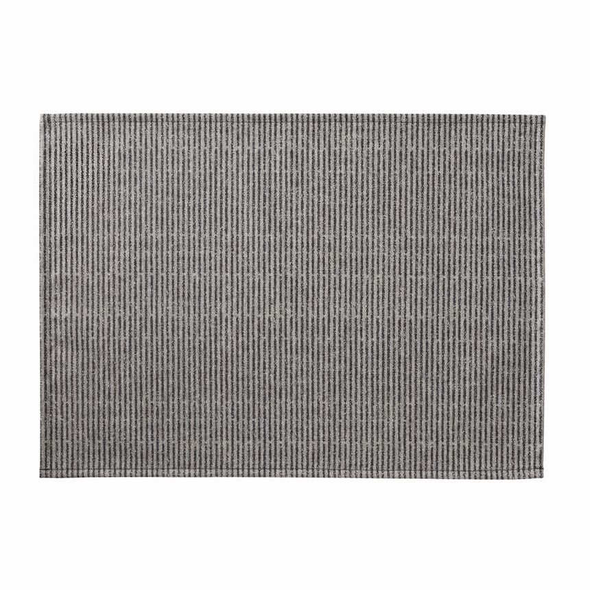 Coated placemat Empreintes Rayures Black 50x36 100% cotton, , hi-res image number 0