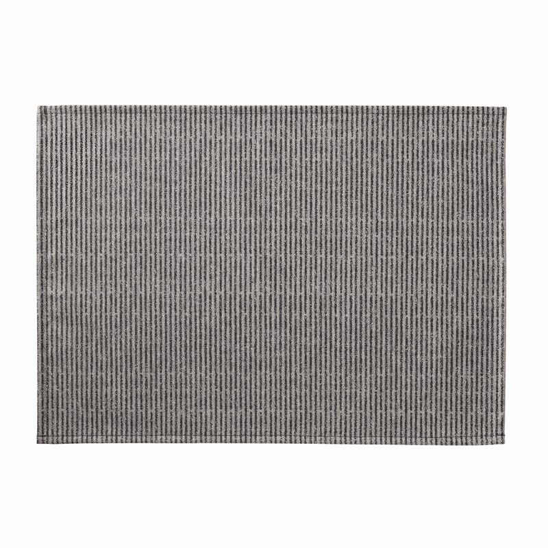 Coated placemat Empreintes Rayures Black 50x36 100% cotton, , hi-res image number 0