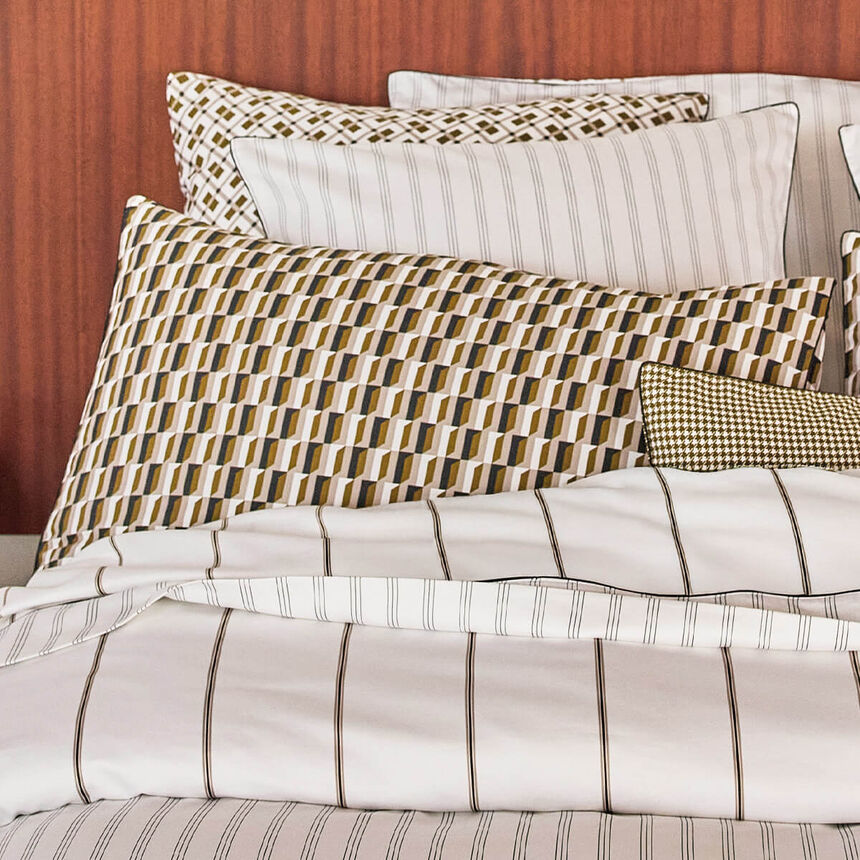Pillowcase Savile row Cube Beige 40X80 100% cotton, , hi-res image number 2