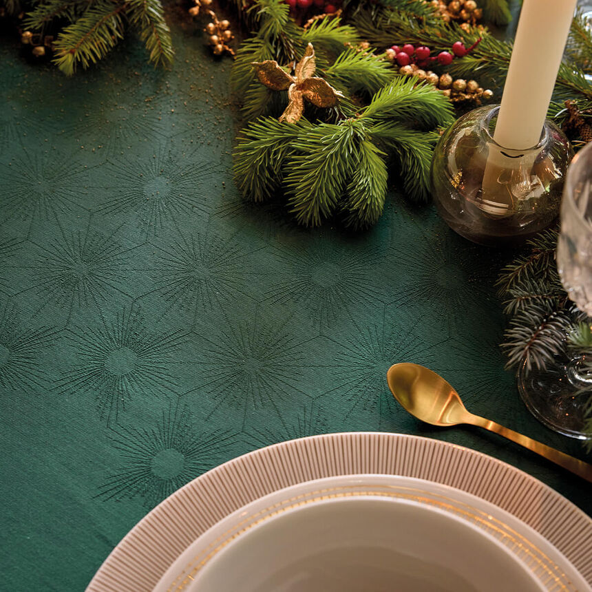 Tablecloth Sous les &eacute;toiles Green 120x120 100% cotton, , hi-res image number 6