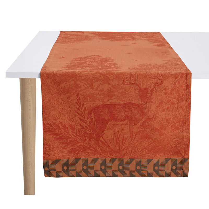 Runner Forêt enchantée Orange 50x150 100% cotton, , hi-res image number 0
