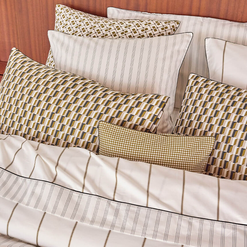 Pillowcase Savile row Cube Beige 40X80 100% cotton, , hi-res image number 1