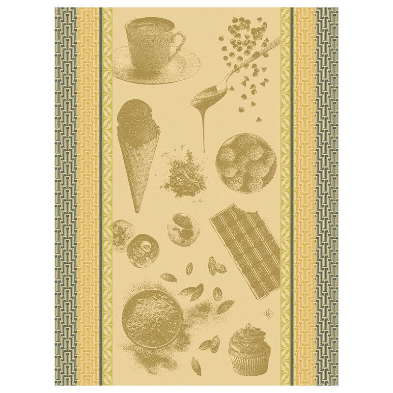 Tea towel Chocolats - Recettes Brown 60x80 100% cotton, , hi-res image number 0