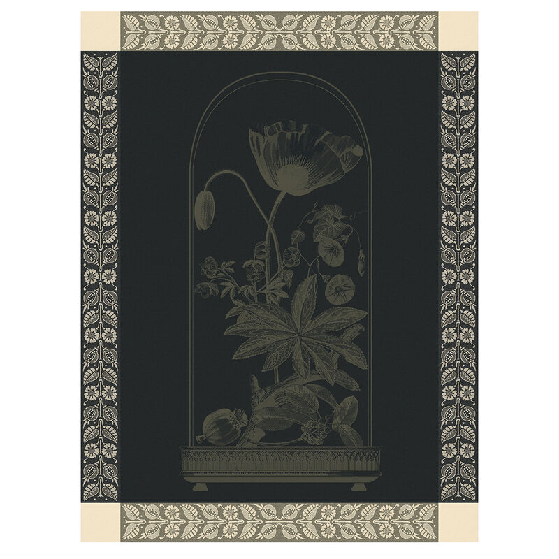 Tea towel Curiosités Florales Green 60x80 100% cotton, , hi-res image number 2