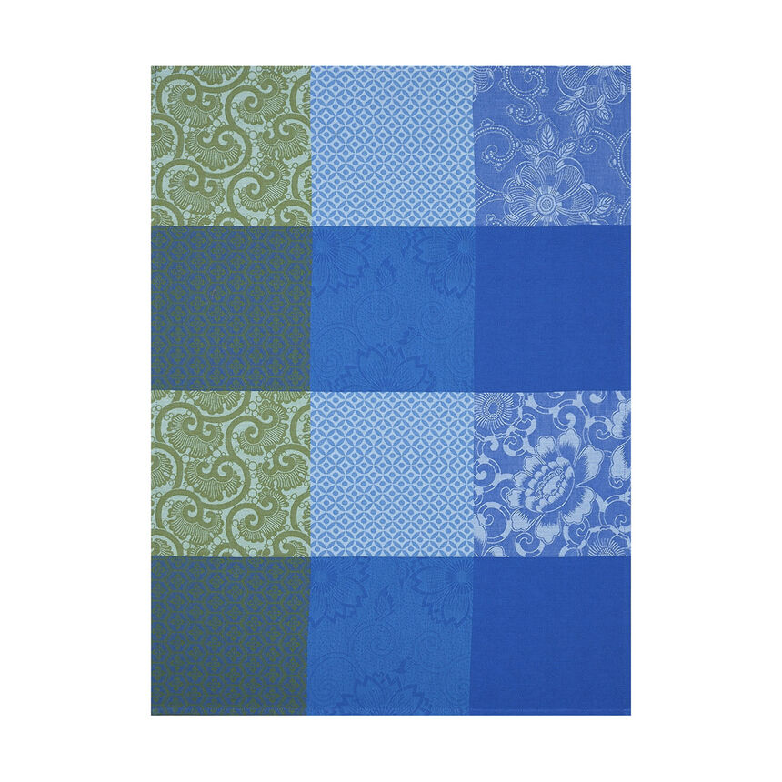 Tea towel Fleurs de Kyoto Indigo 60x80 100% cotton, , hi-res image number 0
