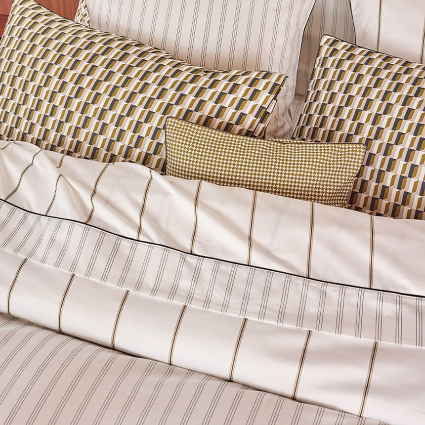 Flat sheets Savile row Beige 190X290 100% cotton, , hi-res image number 3
