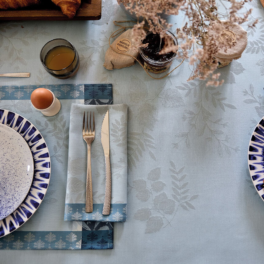 Tablecloth Manor lane Blue 175x175 100% cotton, , hi-res image number 2