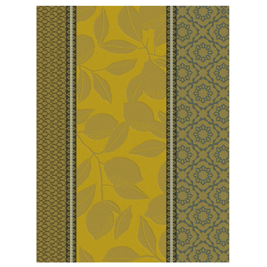 Tea towel Sous les Citronniers Yellow 60x80 100% cotton, , hi-res image number 0