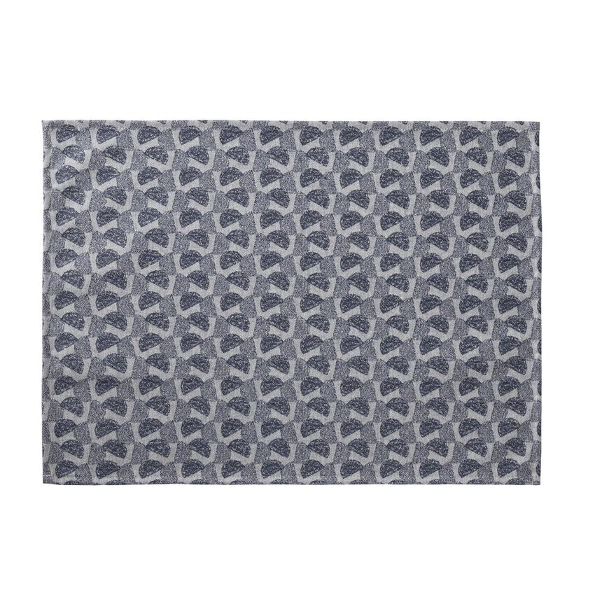 Coated placemat Empreintes Pois Blue 50x36 100% cotton, , hi-res image number 1