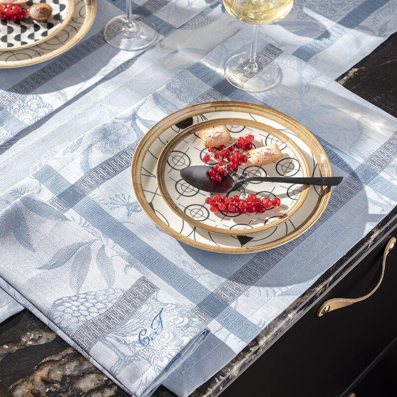 Placemat À l'orangerie Blue 50x36 100% linen, , hi-res