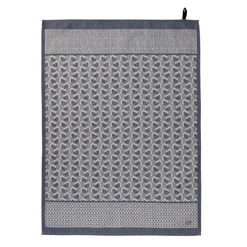 Tea towel Empreintes Blue 60x80 100% cotton, , hi-res image number 0