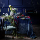 Tablecloth Jardin d'orient Blue 175x175 100% linen, , hi-res image number 0