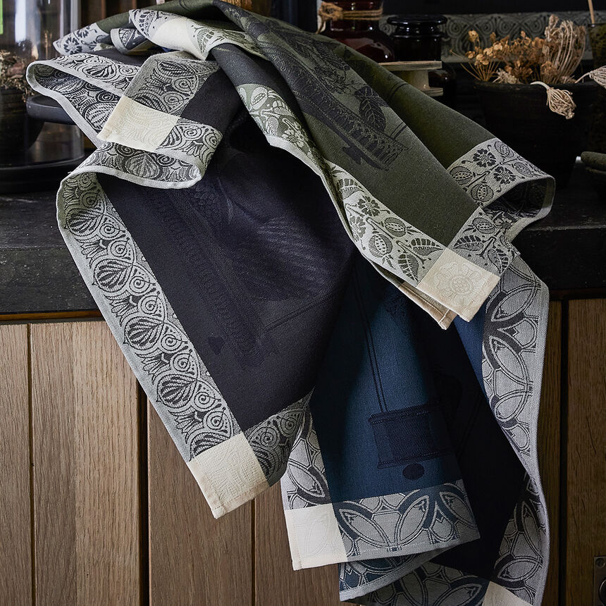 Tea towel Curiosit&eacute;s Min&eacute;rales Grey 60x80 100% cotton, , hi-res image number 2