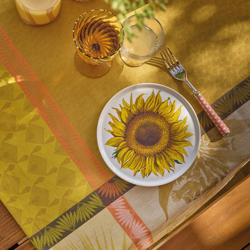 Tablecloth Sinharâja Yellow 175x175 100% cotton, , hi-res image number 7