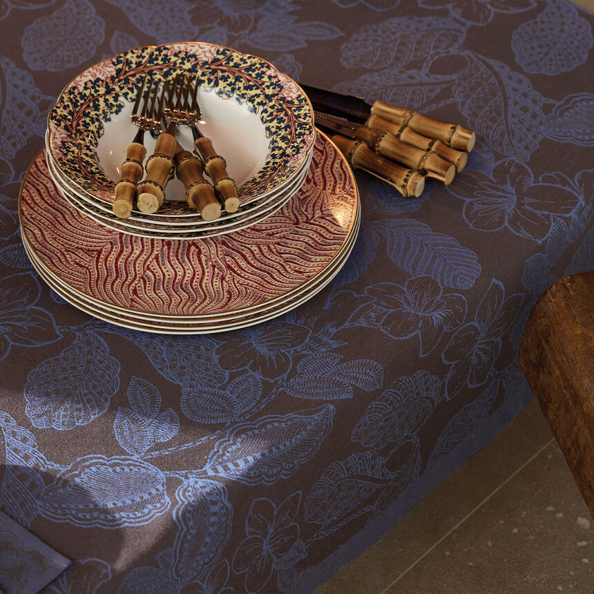 Tablecloth Sulawesi Blue 150x150 100% cotton, , hi-res image number 4