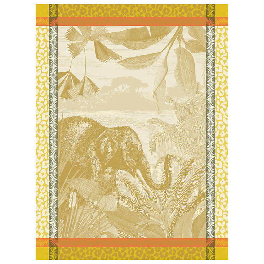 Tea towel Sinhar&acirc;ja Yellow 60x80 100% cotton, , hi-res image number 0