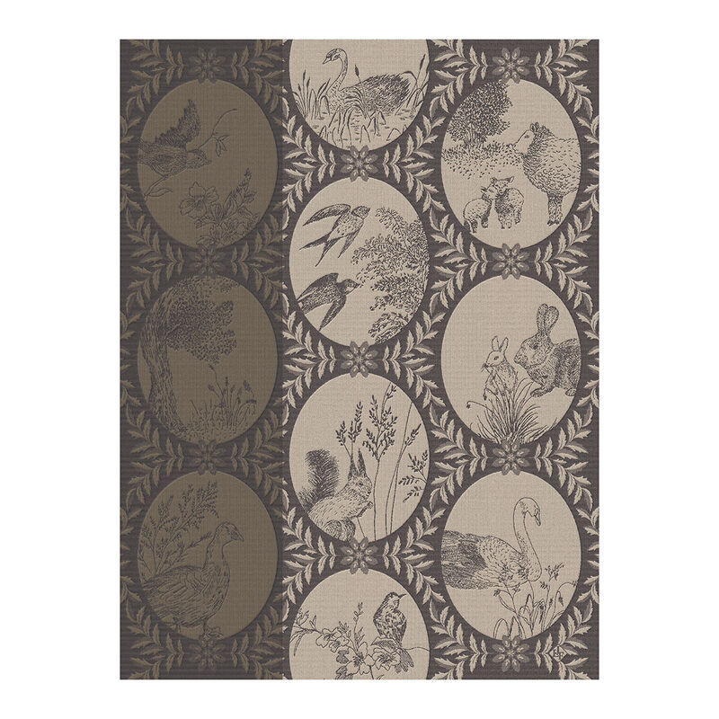 Tea towel Joséphine Grey 60x80 100% cotton, , hi-res image number 0